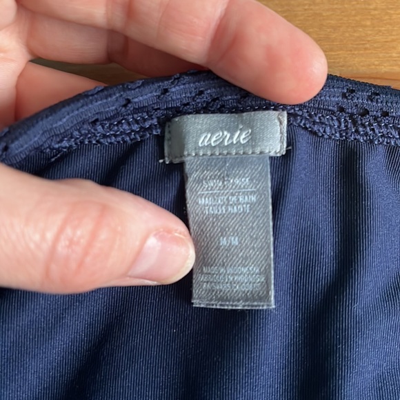 Aerie Navy Blue Crochet Bathing Suit 2 top styles - Picture 8 of 9